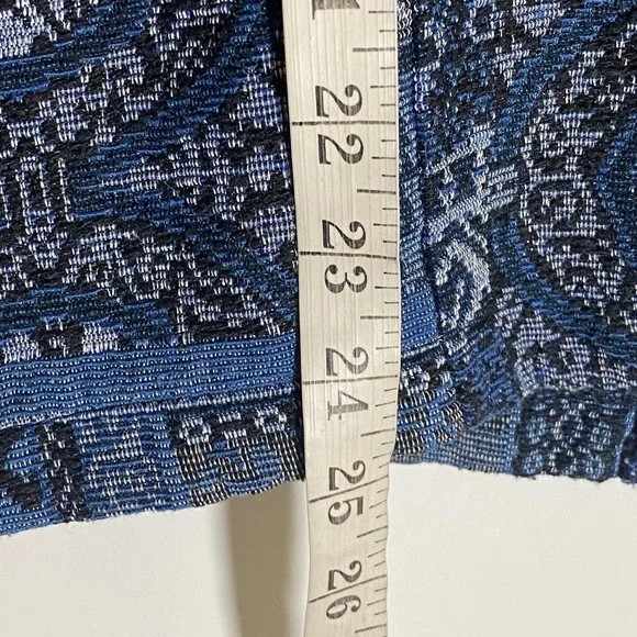 Blue Court By Haband Jacket Womens Medium Blue Tapestry Button Front Pockets - Picture 16 of 16